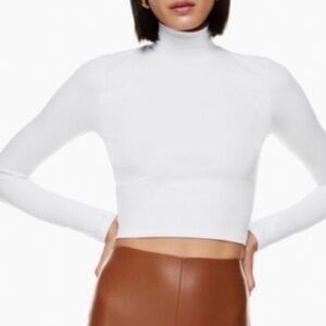 Aritzia Wilfred Blue Ribbed Turtleneck